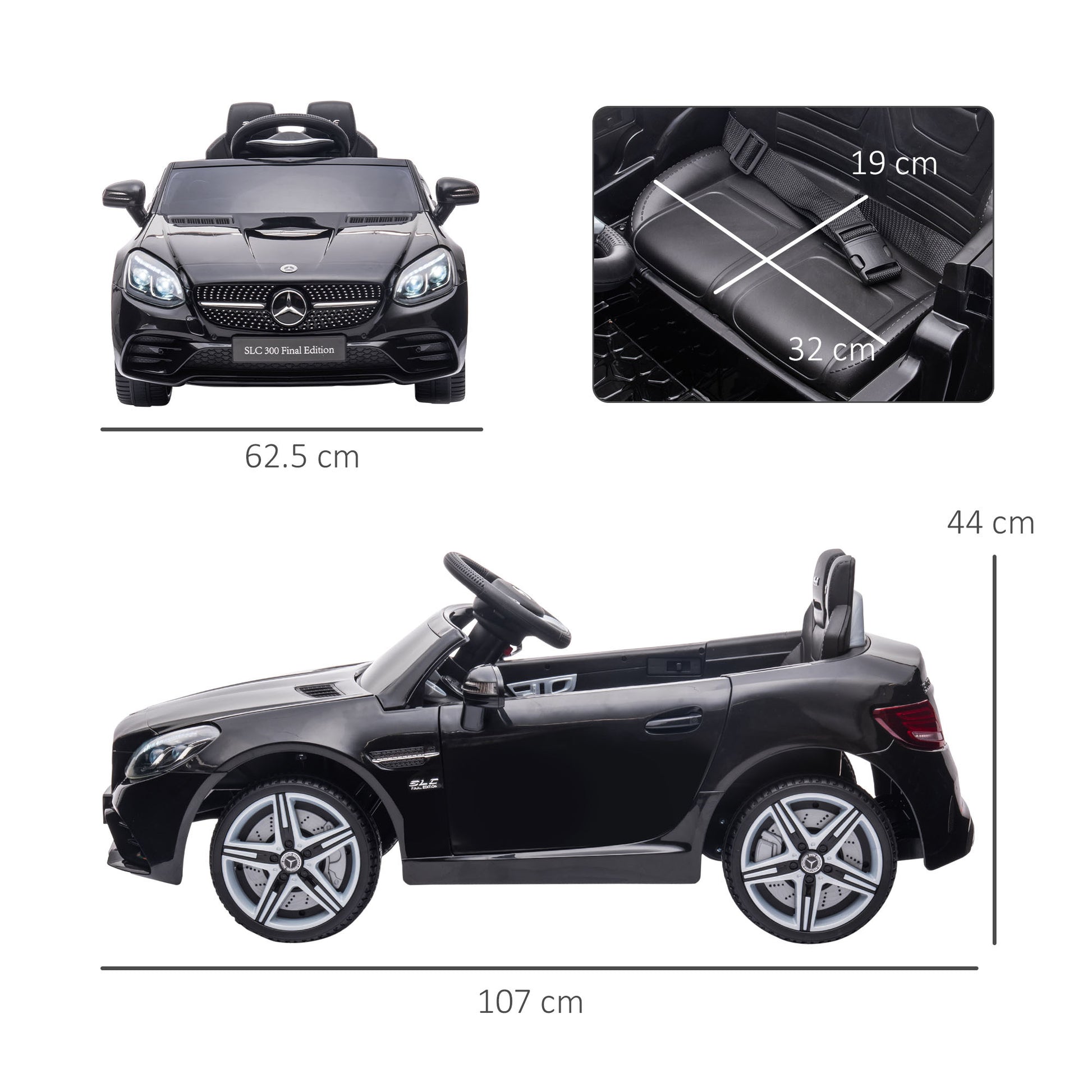 Benz 12V Kids Electric Ride On Car W/ Remote Control Music Black -  Kids Electric Cars & Toys