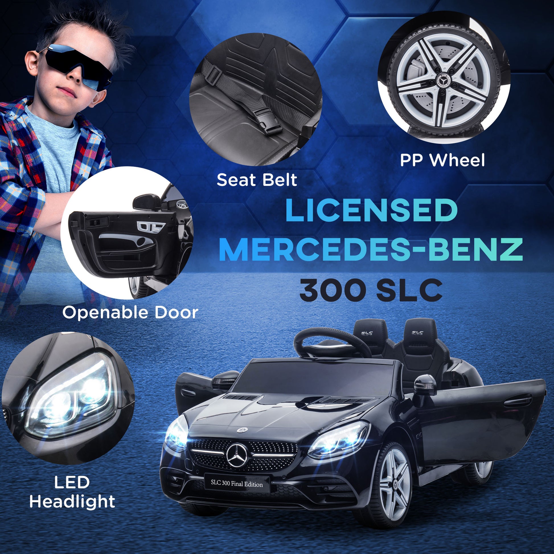 Benz 12V Kids Electric Ride On Car W/ Remote Control Music Black -  Kids Electric Cars & Toys