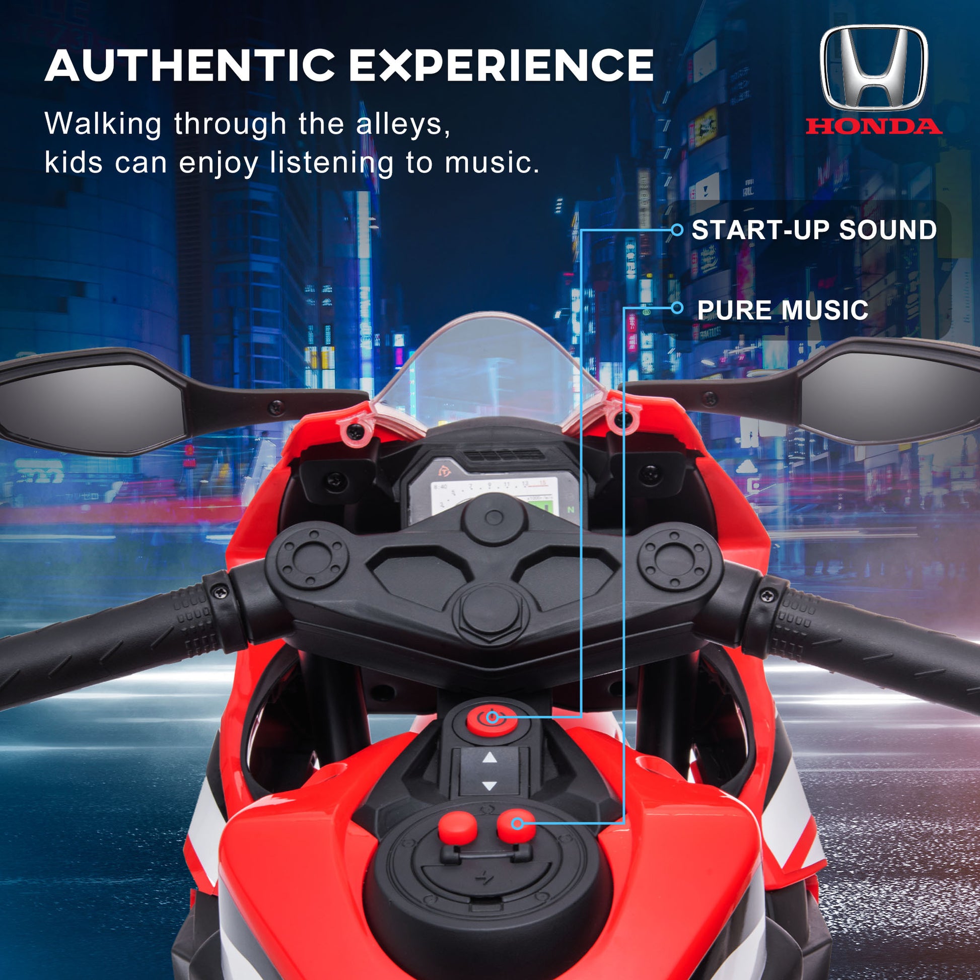 Honda Licensed 6v Kids Electric Motorbike Ride On Car -  Kids Electric Cars & Toys