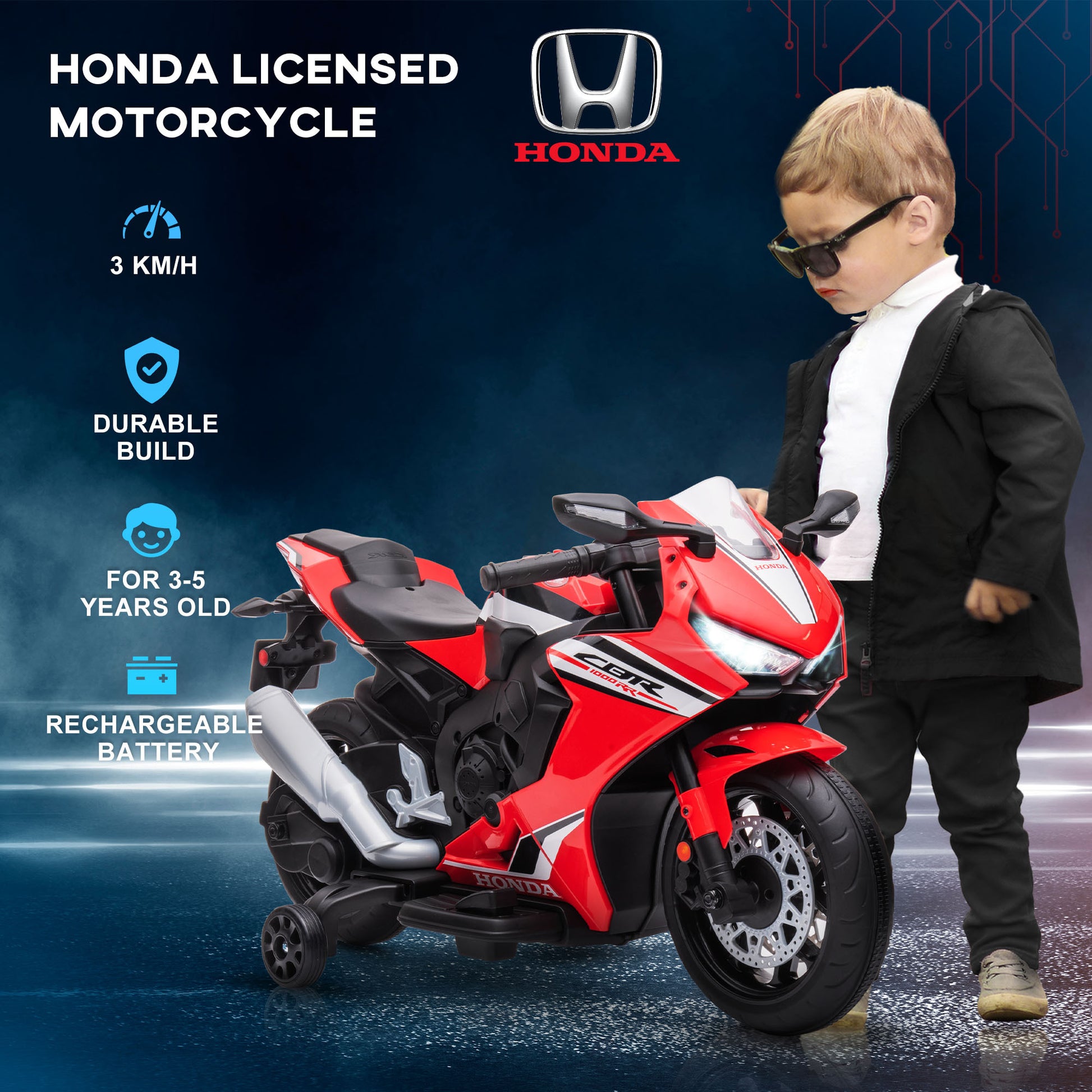 Honda Licensed 6v Kids Electric Motorbike Ride On Car -  Kids Electric Cars & Toys