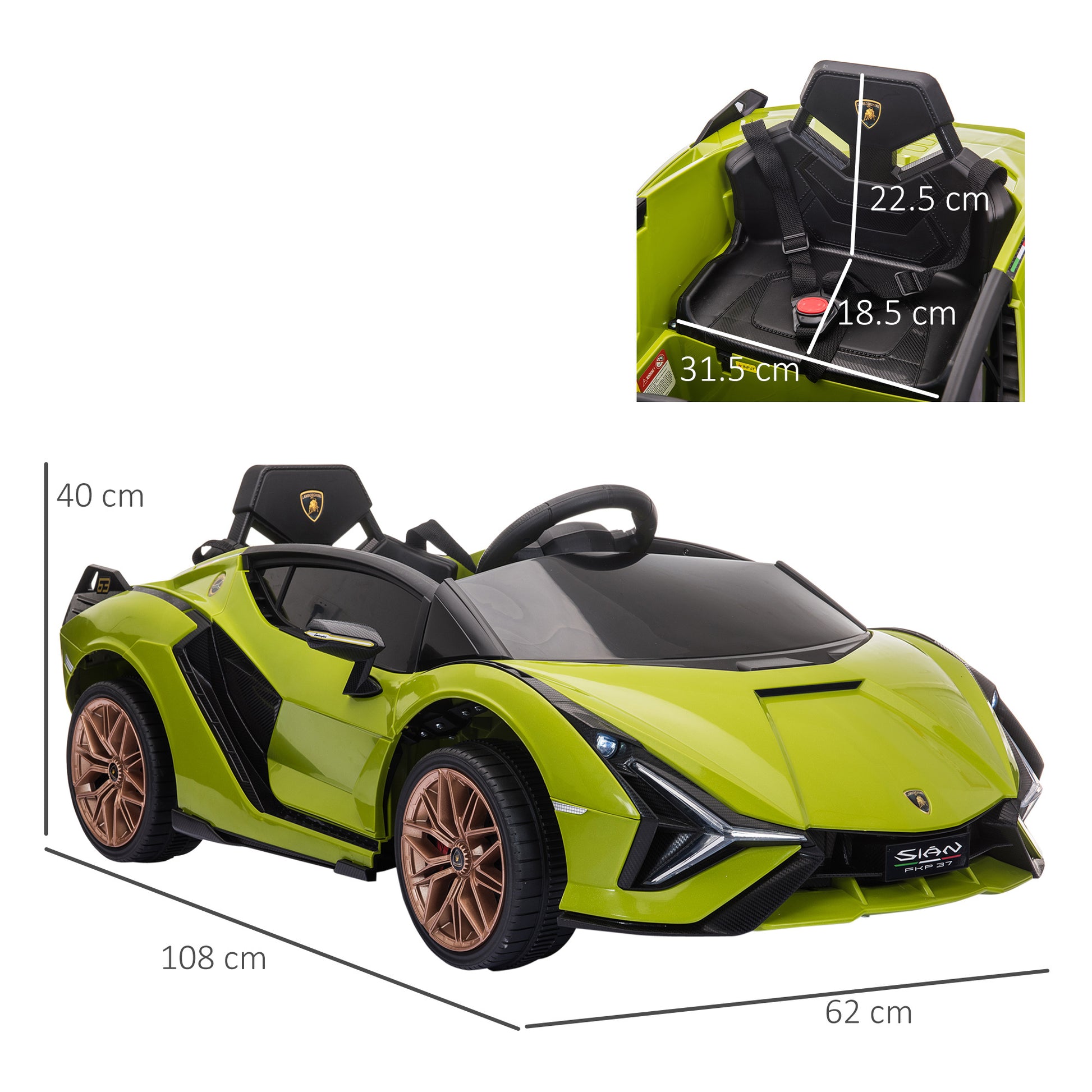 Lamborghini Sian 12v Kids Electric Ride On Car -  Kids Electric Cars & Toys