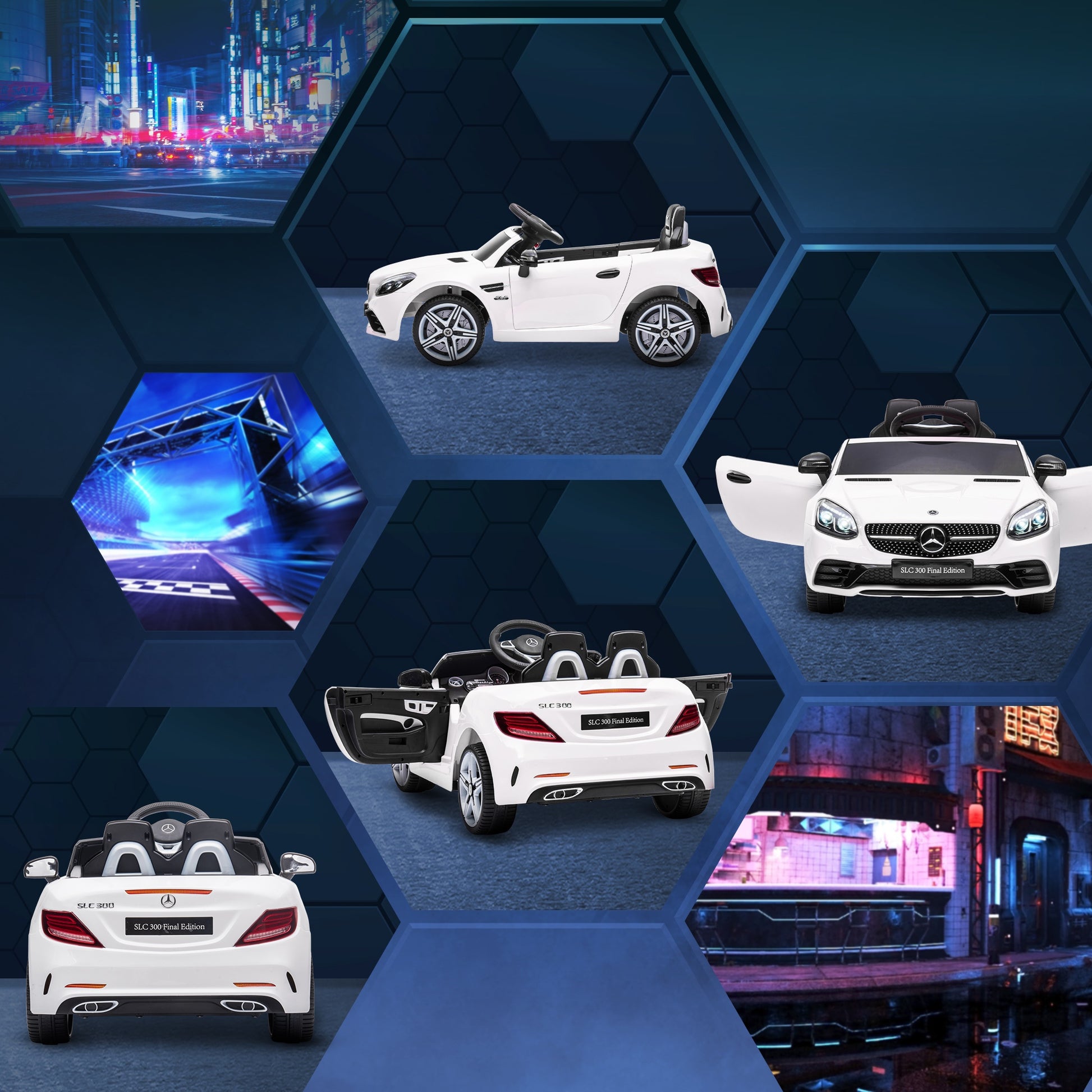 Benz 12V Kids Electric Ride On Car W/ Remote Control Music White -  Kids Electric Cars & Toys