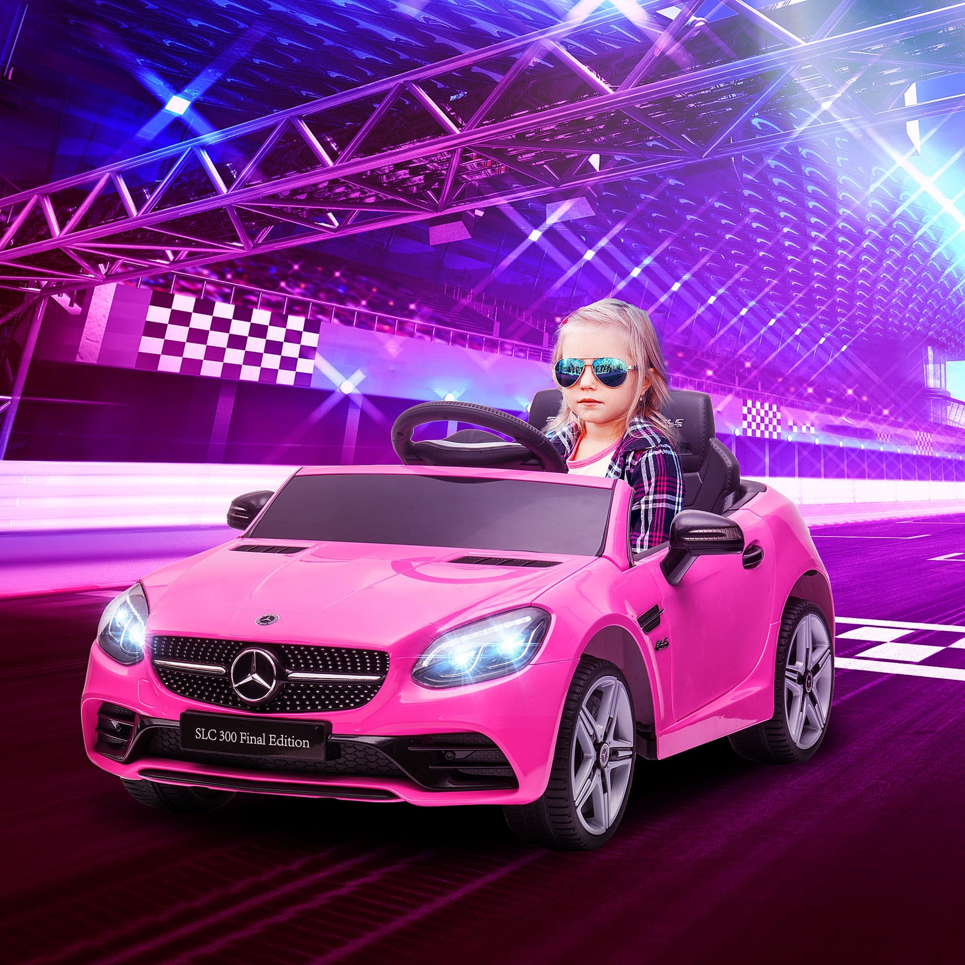 Benz 12V Kids Electric Ride On Car W/ Remote Control Music Pink -  Kids Electric Cars & Toys