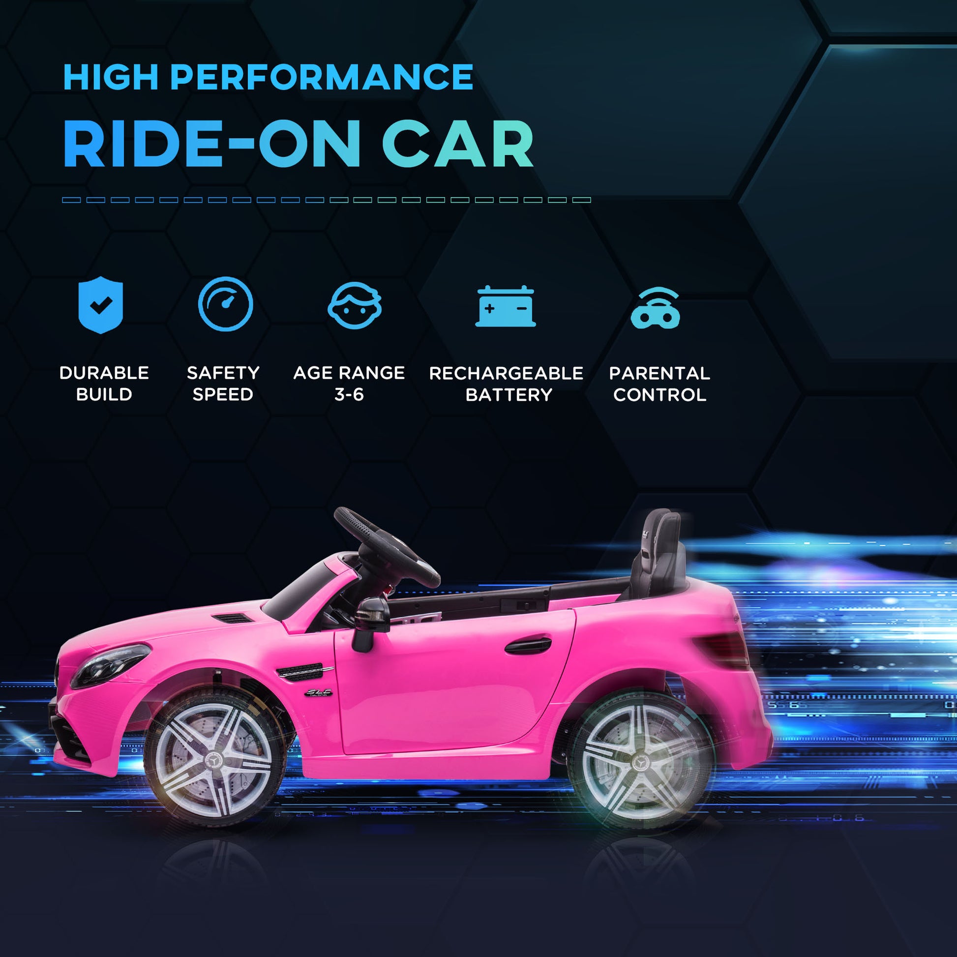 Benz 12V Kids Electric Ride On Car W/ Remote Control Music Pink -  Kids Electric Cars & Toys
