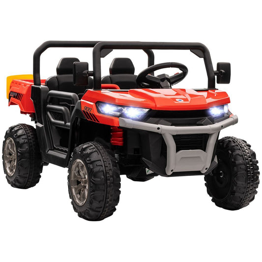 Two-Seater Kids Ride on Truck w/ Electric Bucket, Parental Remote - Red -  Kids Electric Cars & Toys