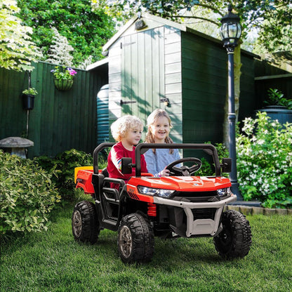 Two-Seater Kids Ride on Truck w/ Electric Bucket, Parental Remote - Red -  Kids Electric Cars & Toys