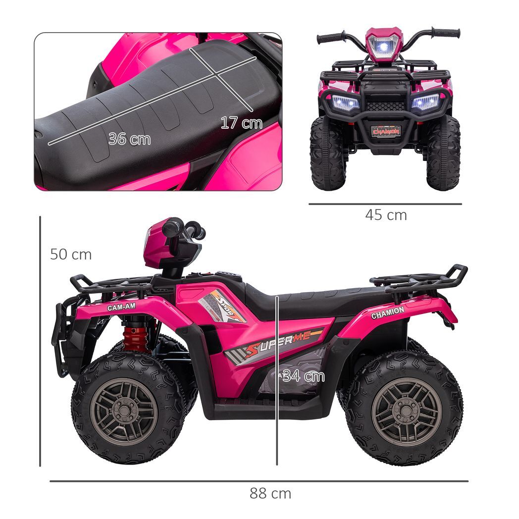 Quad Bike 12v Electric Pink -  Kids Electric Cars & Toys
