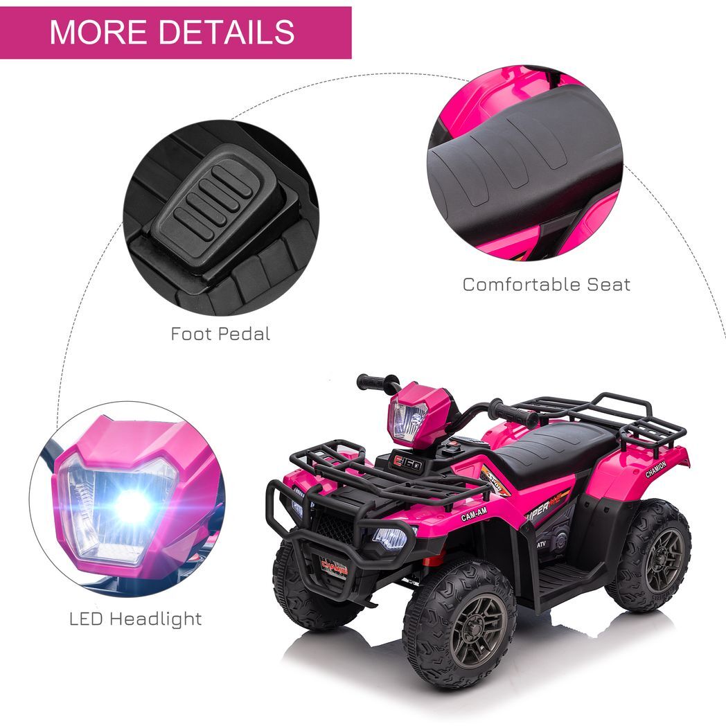 Quad Bike 12v Electric Pink -  Kids Electric Cars & Toys