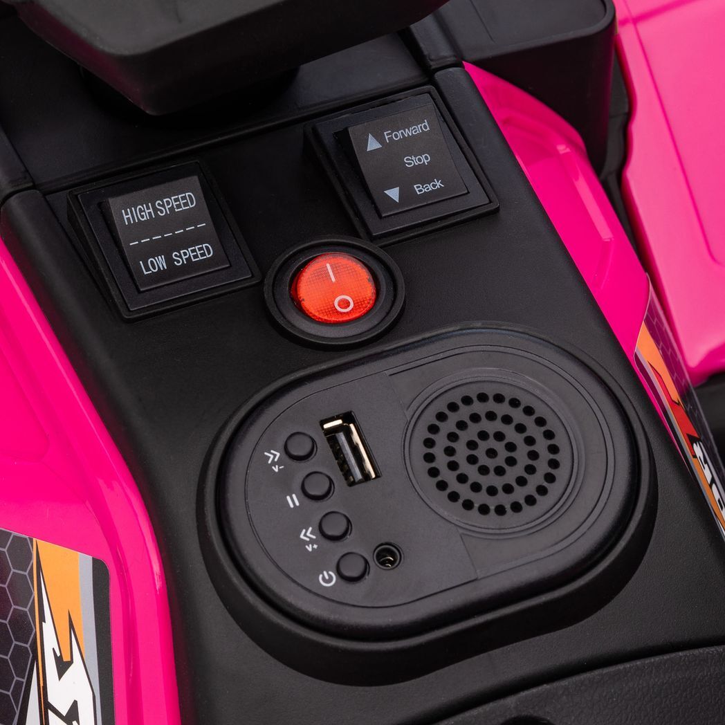 Quad Bike 12v Electric Pink -  Kids Electric Cars & Toys
