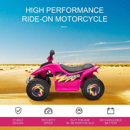 6V Kids Electric Ride on Car with Big Wheels 18-36 Months Toddlers Pink -  Kids Electric Cars & Toys