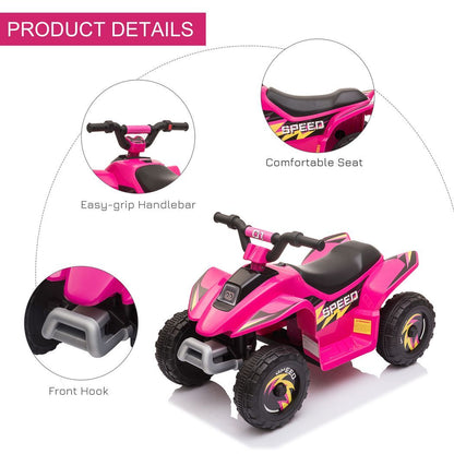 6V Kids Electric Ride on Car with Big Wheels 18-36 Months Toddlers Pink -  Kids Electric Cars & Toys