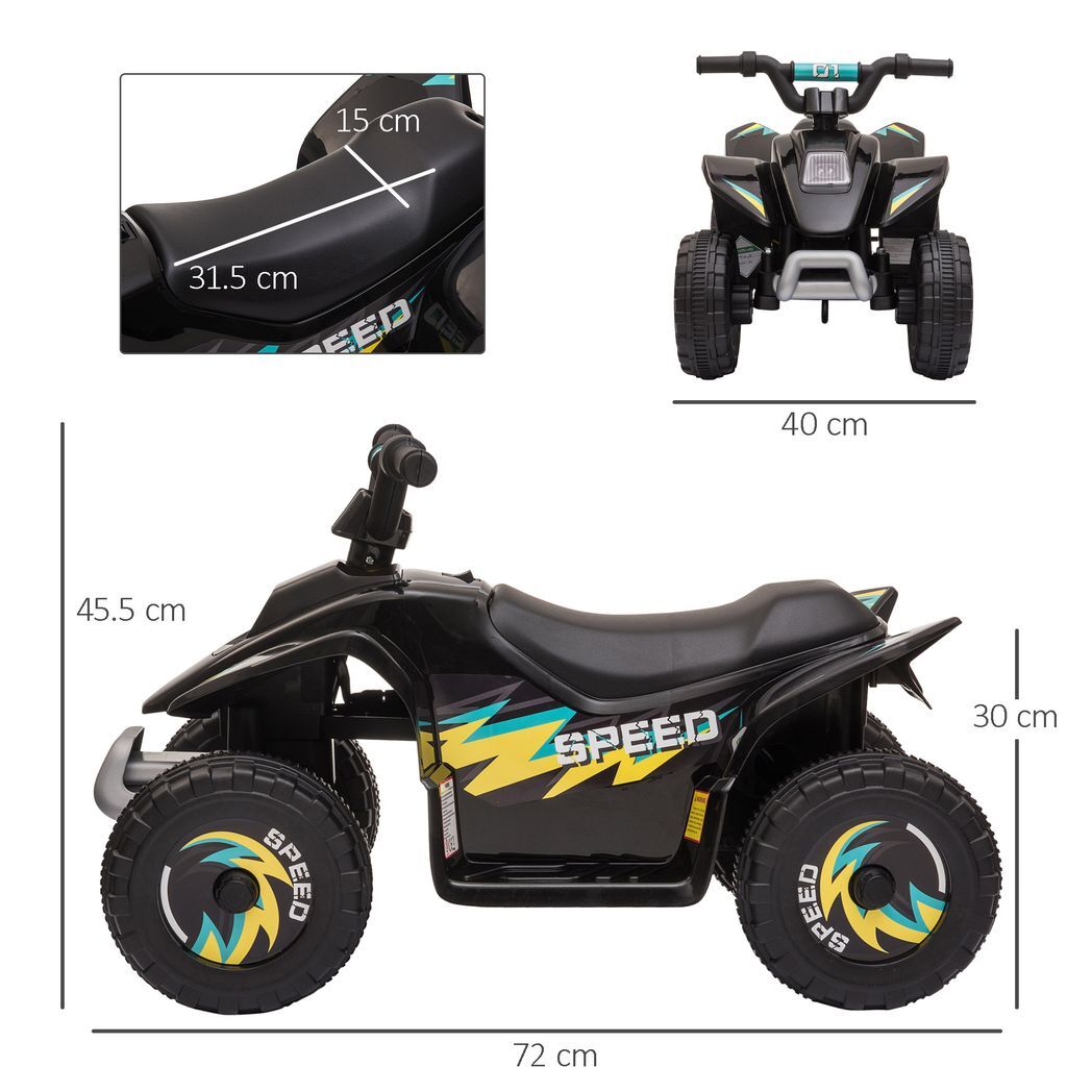 6V Kids Electric Ride on Car with Big Wheels 18-36 Months Toddlers Black -  Kids Electric Cars & Toys