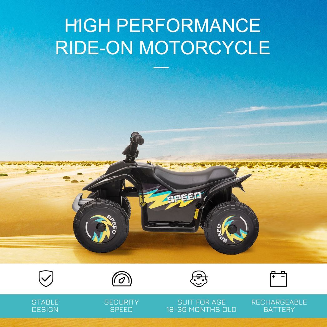 6V Kids Electric Ride on Car with Big Wheels 18-36 Months Toddlers Black -  Kids Electric Cars & Toys
