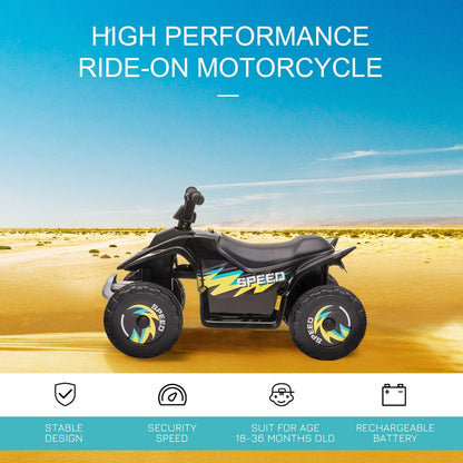 6V Kids Electric Ride on Car with Big Wheels 18-36 Months Toddlers Black -  Kids Electric Cars & Toys