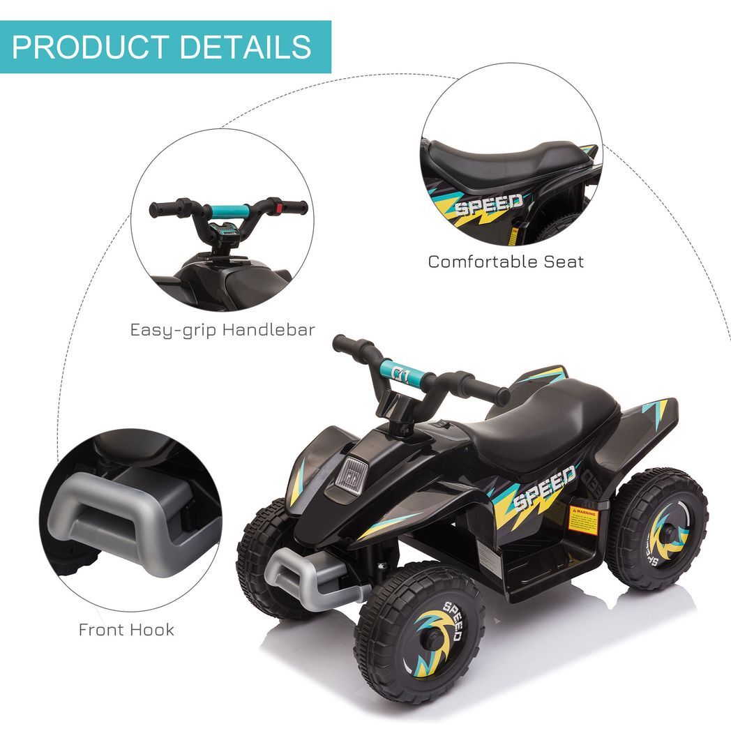 6V Kids Electric Ride on Car with Big Wheels 18-36 Months Toddlers Black -  Kids Electric Cars & Toys
