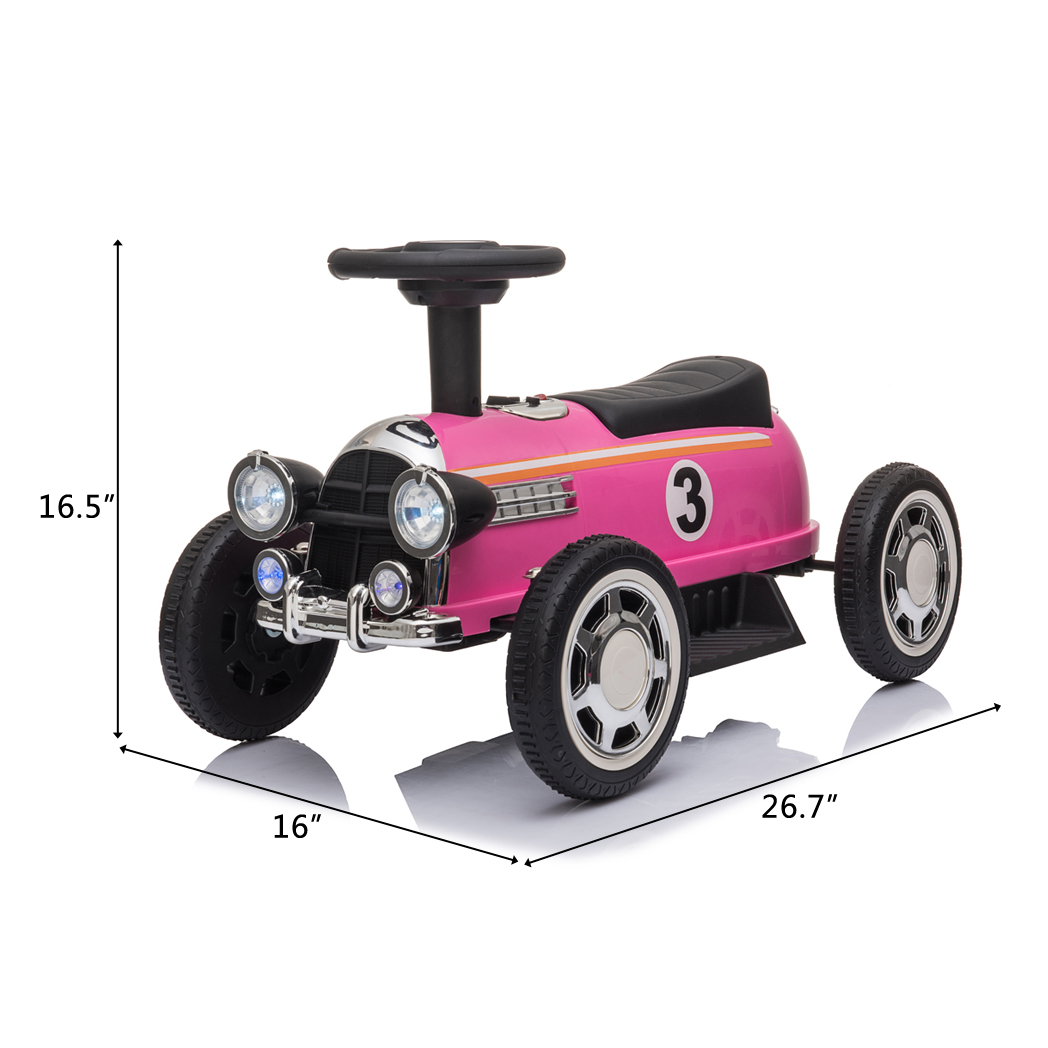 Kids Electric Ride On Car With Music Player   LED Lights 6V Pink -  Kids Electric Cars & Toys