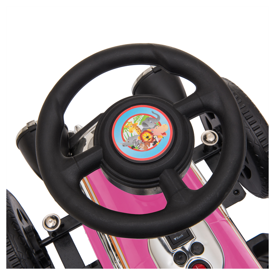 Kids Electric Ride On Car With Music Player   LED Lights 6V Pink -  Kids Electric Cars & Toys