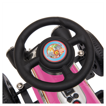 Kids Electric Ride On Car With Music Player   LED Lights 6V Pink -  Kids Electric Cars & Toys