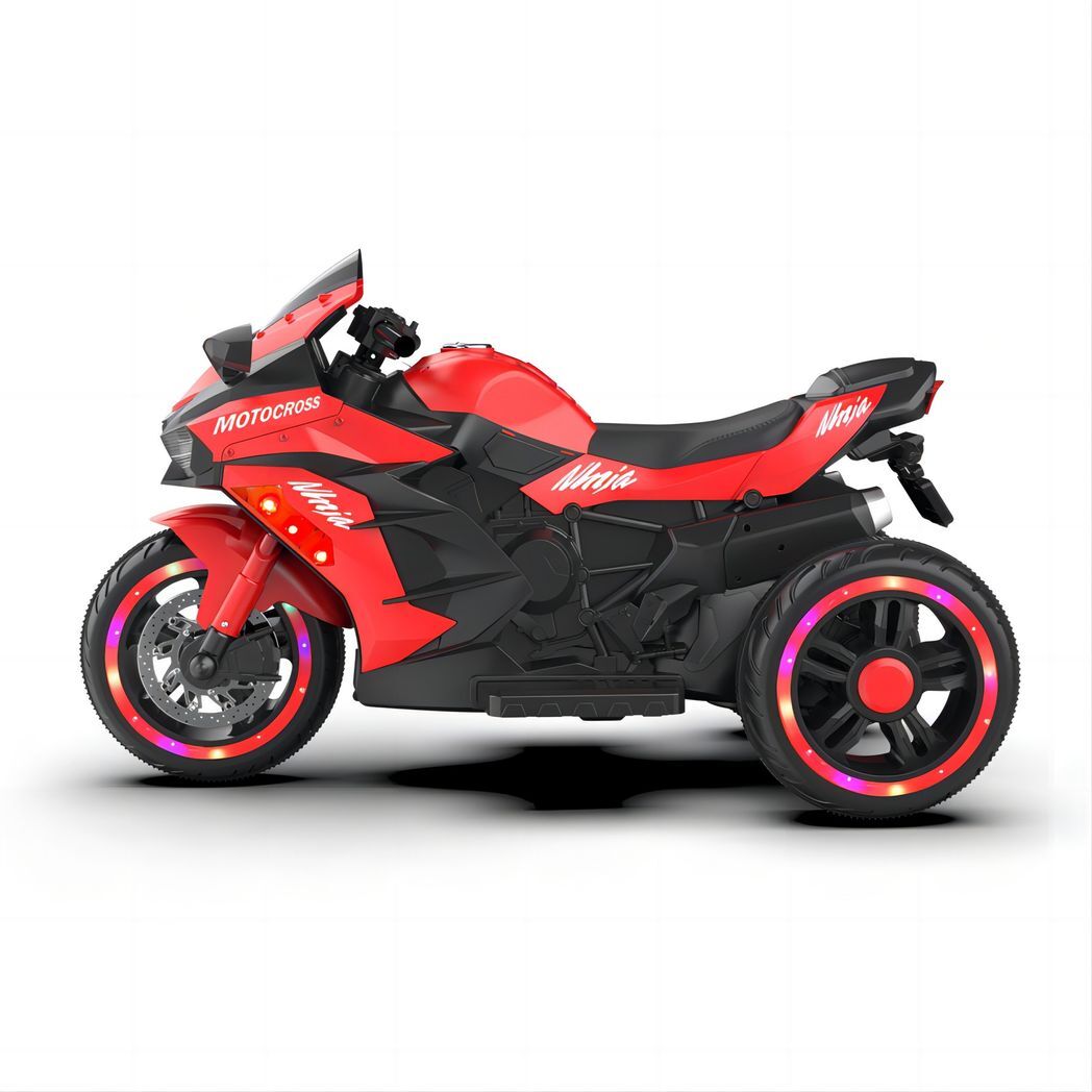12V Battery Motorcycle, 3Wheel Motorbike Kids Rechargeable Ride On Car Electric Cars Motorcycles--RED -  Kids Electric Cars & Toys