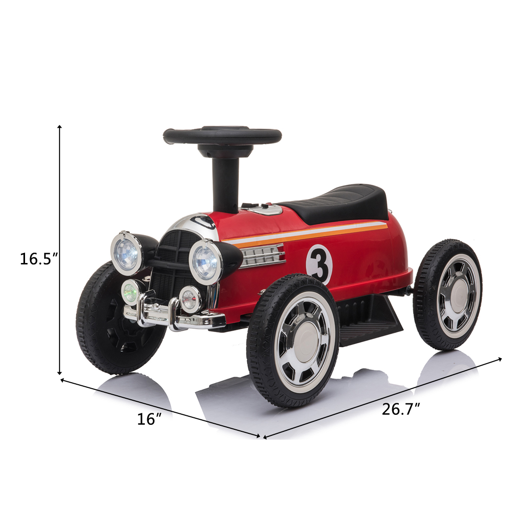 Kids Electric Ride On Car With Music Player   LED Lights 6V Red -  Kids Electric Cars & Toys