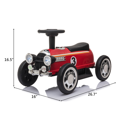 Kids Electric Ride On Car With Music Player   LED Lights 6V Red -  Kids Electric Cars & Toys