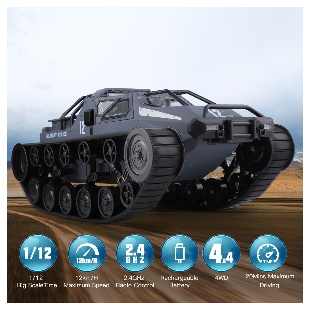 (ABC)Remote Control Police Tank Car - RC Trucks, All Terrain Vehicle Electric Toy Off-Road Car Gift for Boys and Adults -  Kids Electric Cars & Toys