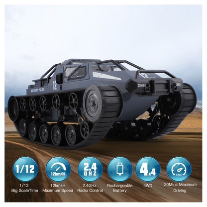 (ABC)Remote Control Police Tank Car - RC Trucks, All Terrain Vehicle Electric Toy Off-Road Car Gift for Boys and Adults -  Kids Electric Cars & Toys