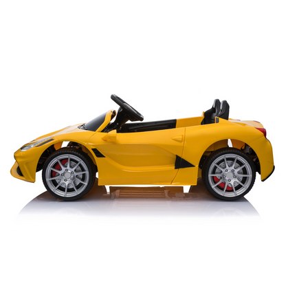 12V Kids Ride On Sports Car 2.4GHZ Remote Control Yellow -  Kids Electric Cars & Toys