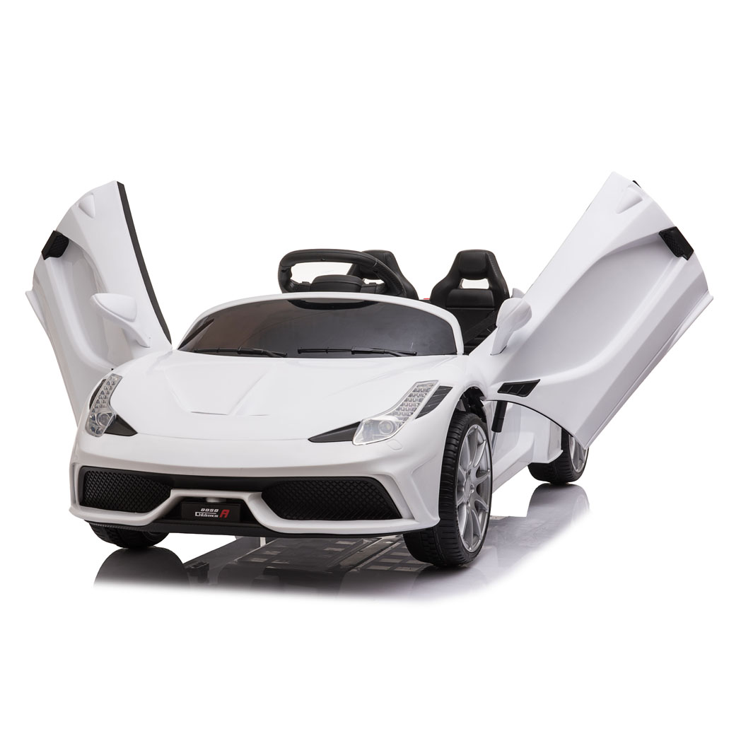 12V Kids Ride On Sports Car 2.4GHZ Remote Control White -  Kids Electric Cars & Toys