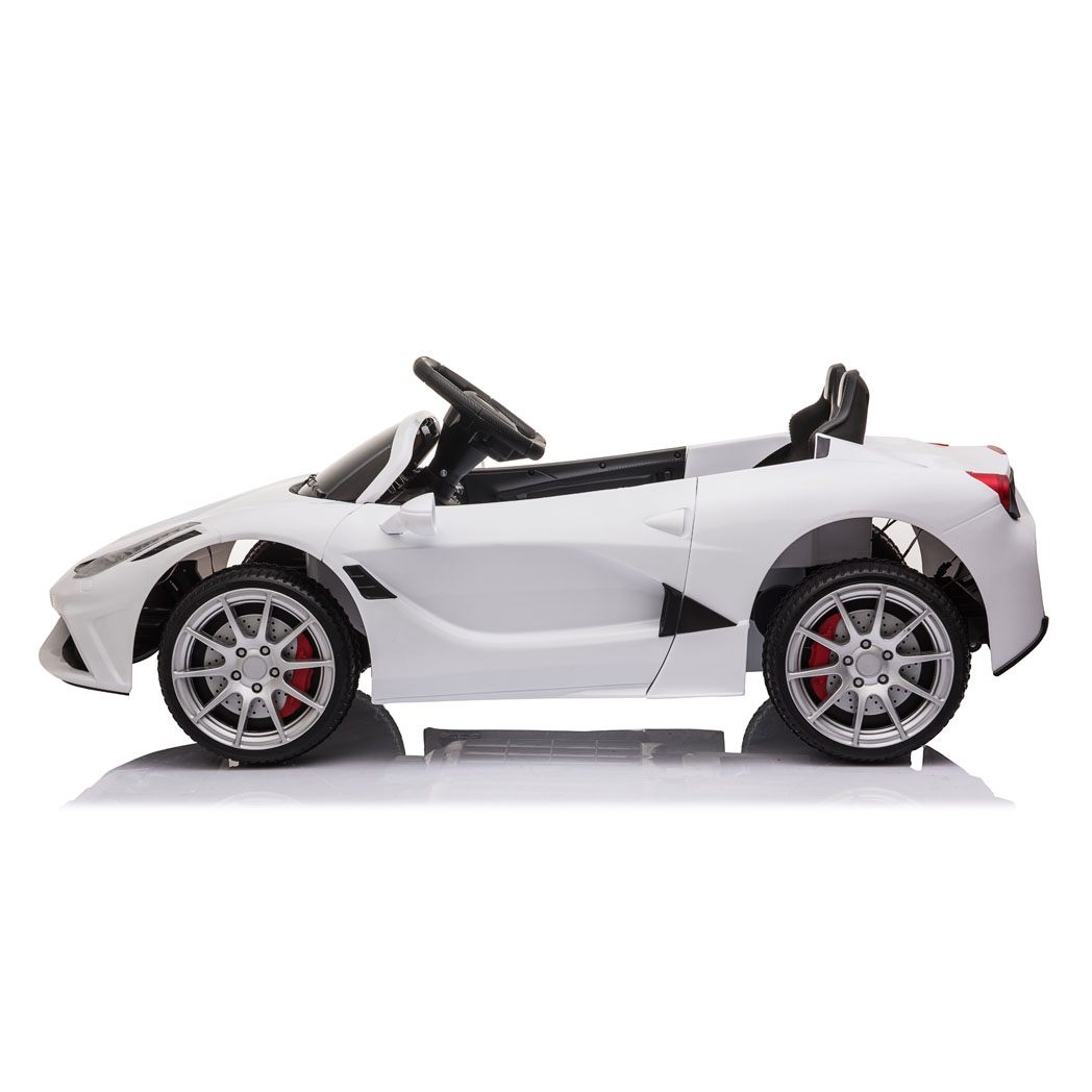 12V Kids Ride On Sports Car 2.4GHZ Remote Control White -  Kids Electric Cars & Toys