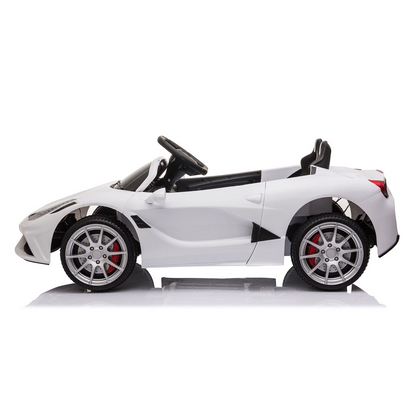 12V Kids Ride On Sports Car 2.4GHZ Remote Control White -  Kids Electric Cars & Toys