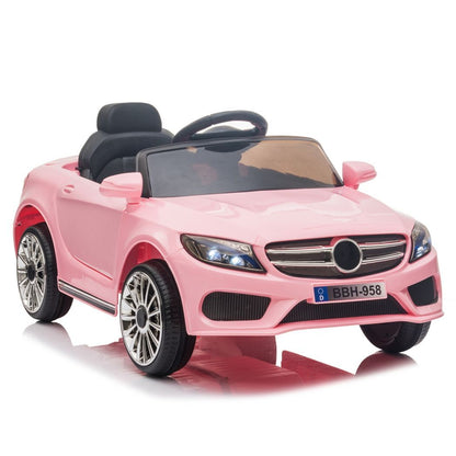 12V Kids Ride On Car 2.4GHZ Remote Control LED Lights Pink -  Kids Electric Cars & Toys