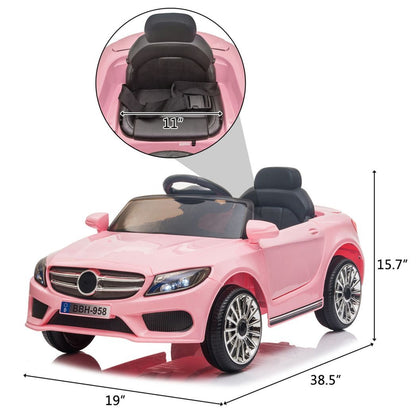 12V Kids Ride On Car 2.4GHZ Remote Control LED Lights Pink -  Kids Electric Cars & Toys
