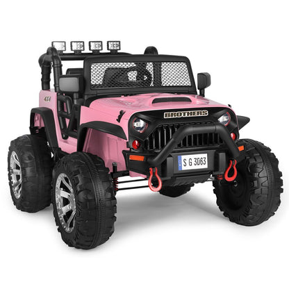 12V Battery Kids Electric Ride on Truck Car Pink Jeep Toys -  Kids Electric Cars & Toys