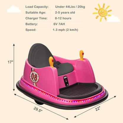 6V 7A.h Bumper Car Pink -  Kids Electric Cars & Toys