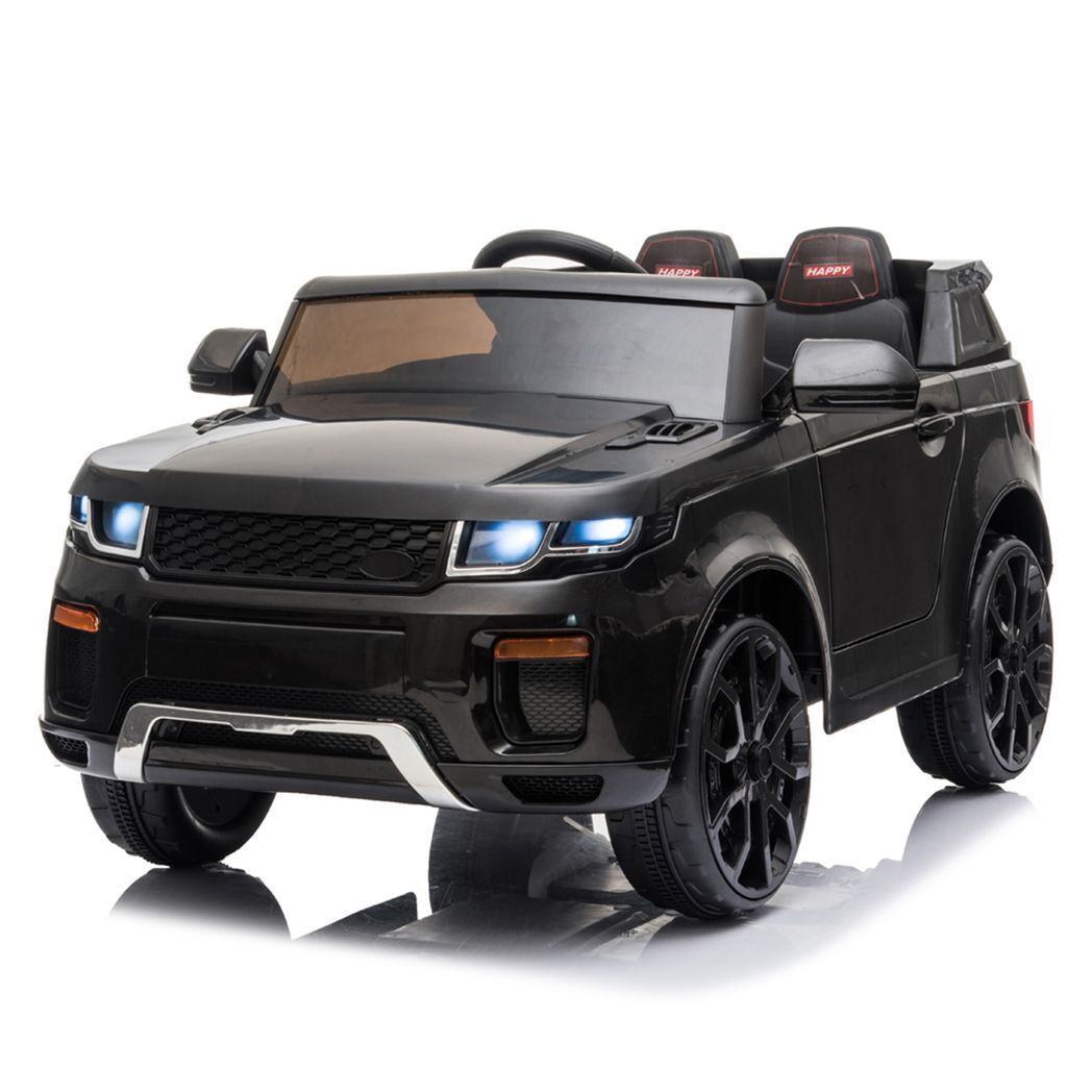 12V Kids Ride On Car 2.4GHZ Remote Control LED Lights Black -  Kids Electric Cars & Toys