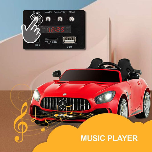 Uenjoy 2 Seater 12V Electric Kids Ride On Car Mercedes Benz AMG GTR Motorized Vehicles with Remote Control, Battery Powered, LED Lights, Wheels Suspension, Music, Horn, Compatible with Mercedes,White -  Kids Electric Cars & Toys