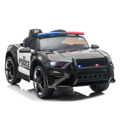 12V Kids Ride On Car ,Police sports car,2.4GHZ Remote Control,LED Lights,Siren,Microphone,Black -  Kids Electric Cars & Toys
