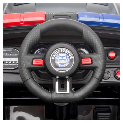12V Kids Ride On Car ,Police sports car,2.4GHZ Remote Control,LED Lights,Siren,Microphone,Black -  Kids Electric Cars & Toys