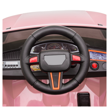 12V Kids Ride On Car 2.4GHZ Remote Control LED Lights Pink -  Kids Electric Cars & Toys