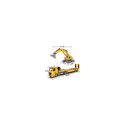 (ABC)Building Construction Trailer Truck & Excavator Toys for 3 4 5 6 Years Old Toddlers Kids Boys Girls, 108PCS Building Block Toy Set with Electric Drill, STEM Take Apart Vehicles Gift with Sound & -  Kids Electric Cars & Toys