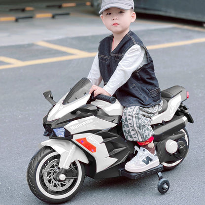 12V Battery Motorcycle, 2 Wheel Motorbike Kids Rechargeable Ride On Car Electric Cars Motorcycles--WHITE -  Kids Electric Cars & Toys