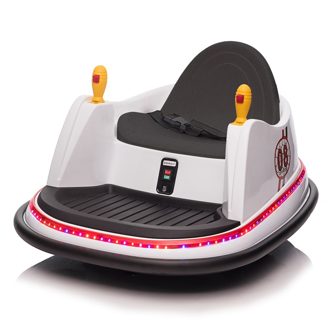 LEADZM 6V 7A.h Bumper Car White -  Kids Electric Cars & Toys