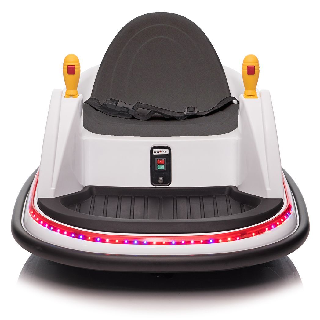 LEADZM 6V 7A.h Bumper Car White -  Kids Electric Cars & Toys