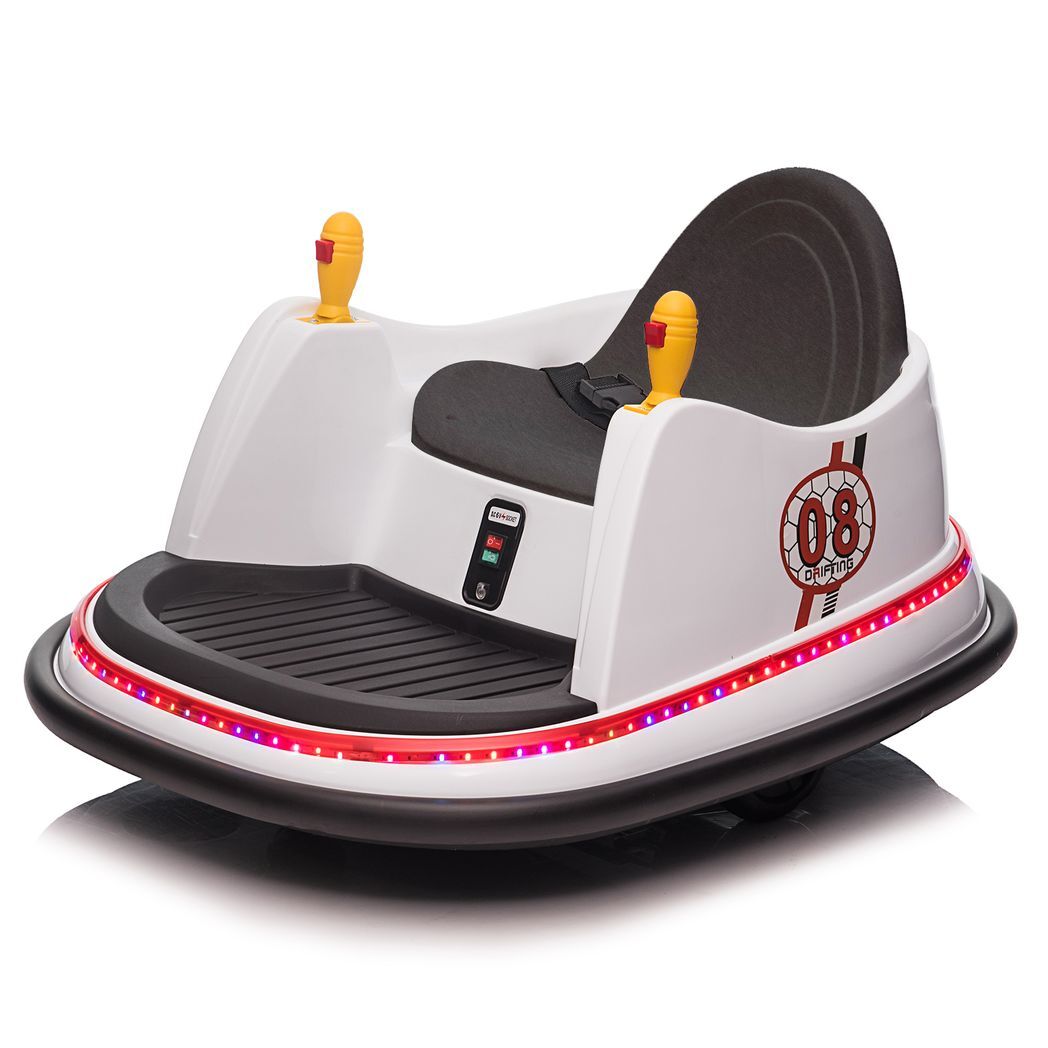 LEADZM 6V 7A.h Bumper Car White -  Kids Electric Cars & Toys