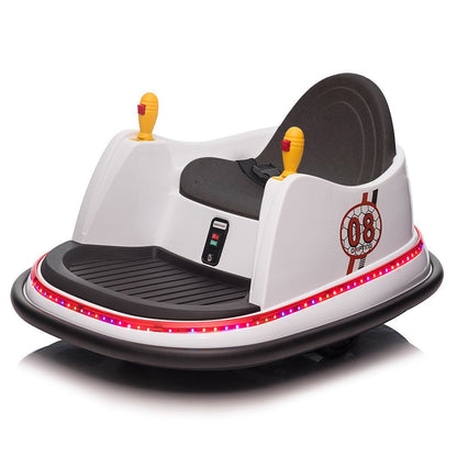 LEADZM 6V 7A.h Bumper Car White -  Kids Electric Cars & Toys