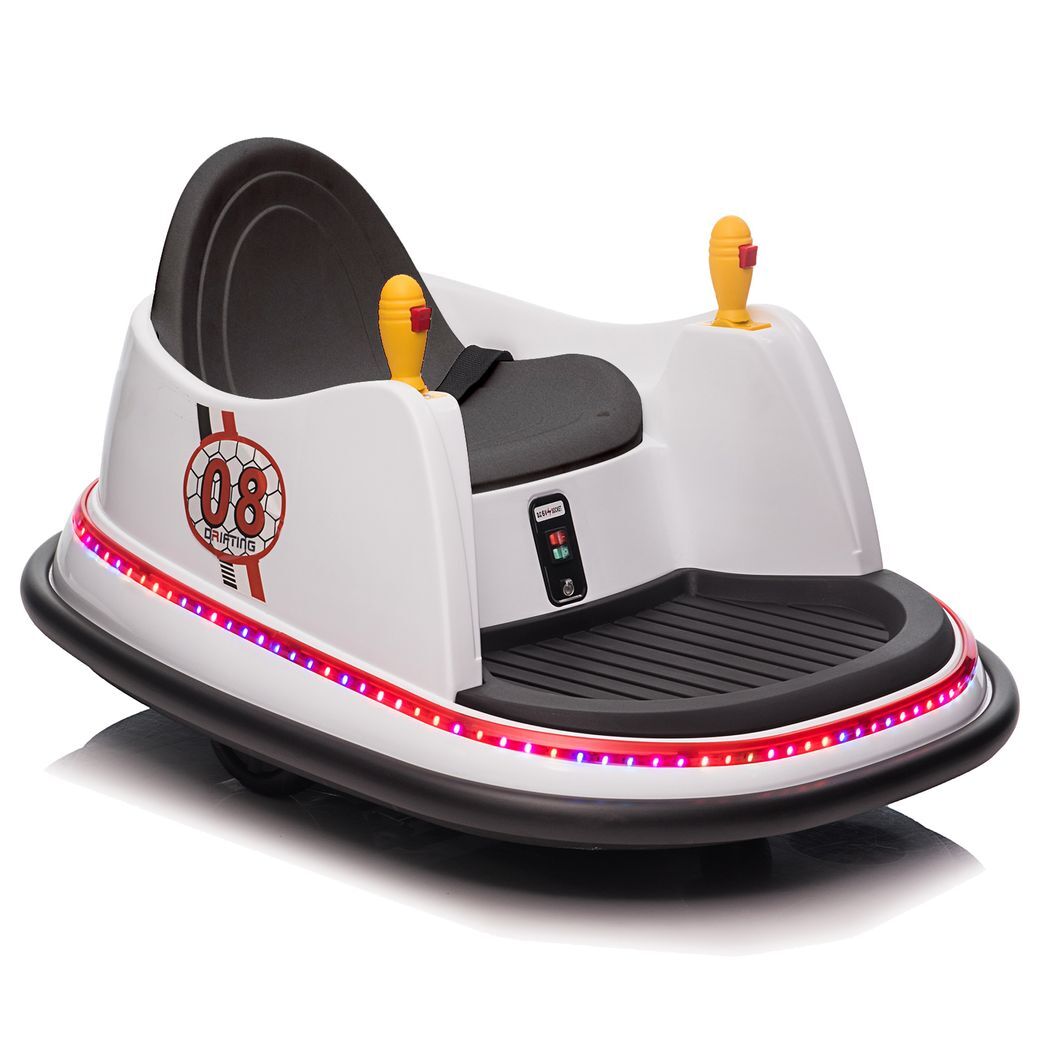 LEADZM 6V 7A.h Bumper Car White -  Kids Electric Cars & Toys