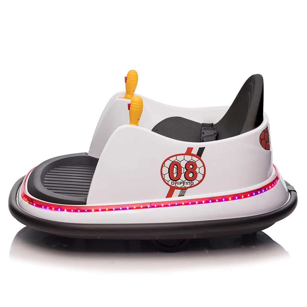 LEADZM 6V 7A.h Bumper Car White -  Kids Electric Cars & Toys