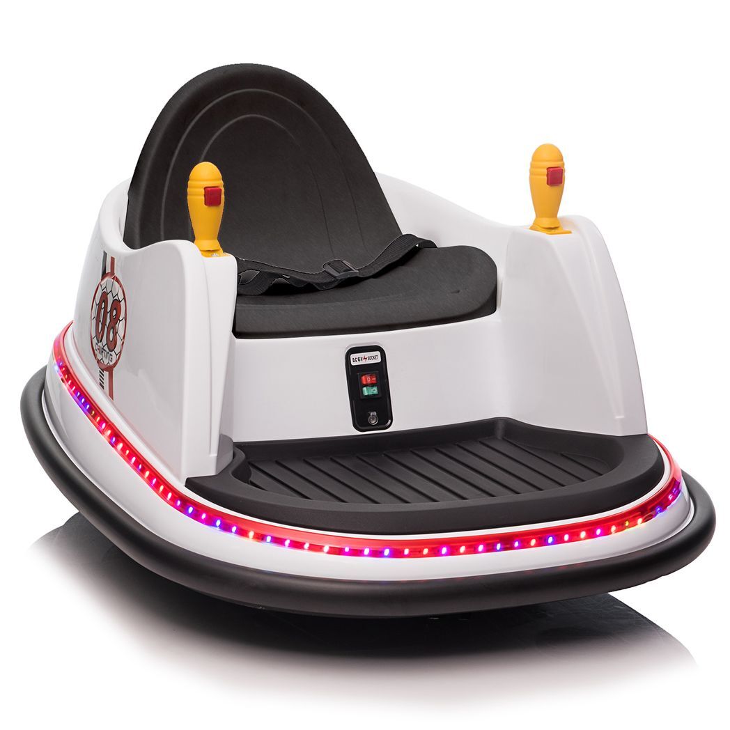 LEADZM 6V 7A.h Bumper Car White -  Kids Electric Cars & Toys
