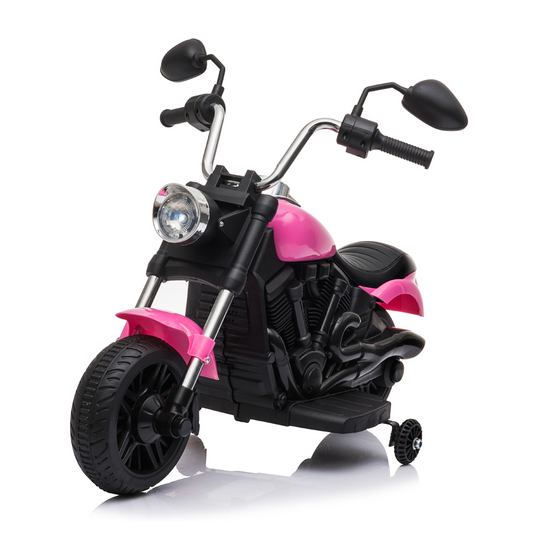 Motorcycle With Training Wheels 6v Pink -  Kids Electric Cars & Toys